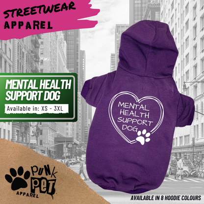 Punk Pet Apparel Mental Health Support Dog Hoodie Purple