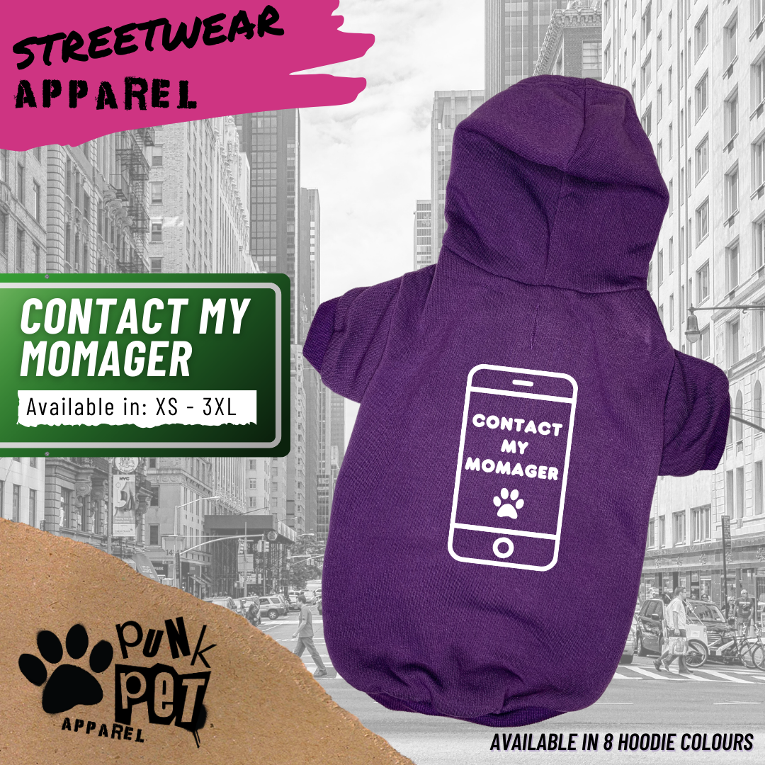 Punk Pet Apparel Contact My Momager Hoodie Purple