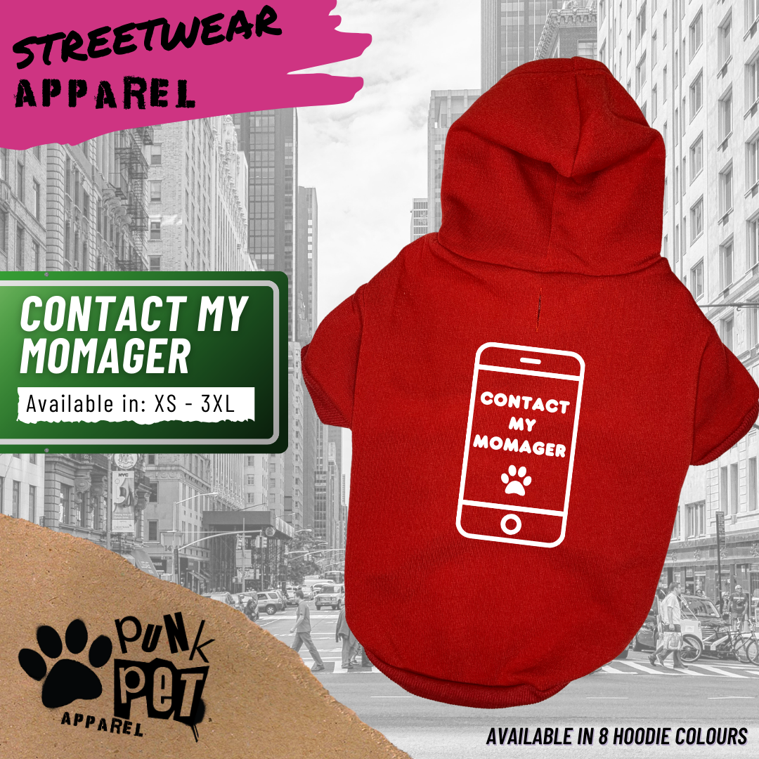 Punk Pet Apparel Contact My Momager Hoodie Red