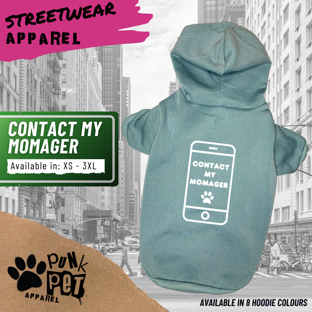 Punk Pet Apparel Contact My Momager Hoodie Sky Blue