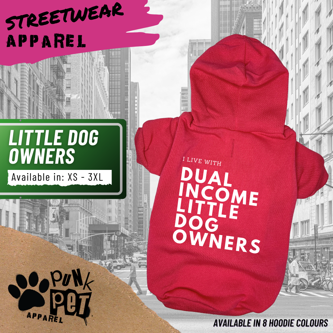 Punk Pet Apparel Dual Income Little Dog Owners Hoodie Dark Pink