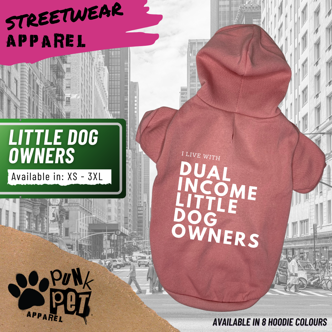 Punk Pet Apparel Dual Income Little Dog Owners Hoodie Light Pink