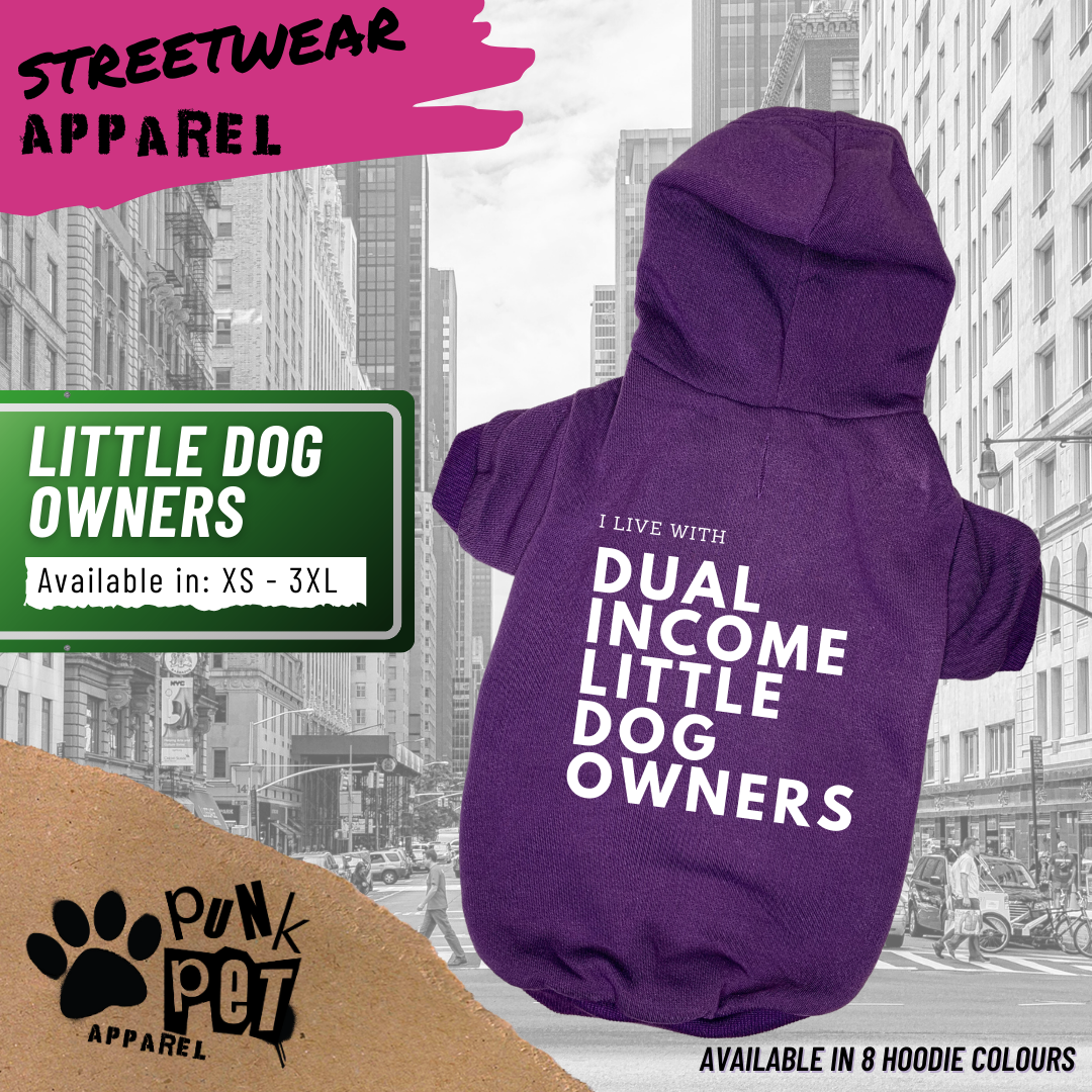 Punk Pet Apparel Dual Income Little Dog Owners Hoodie Purple