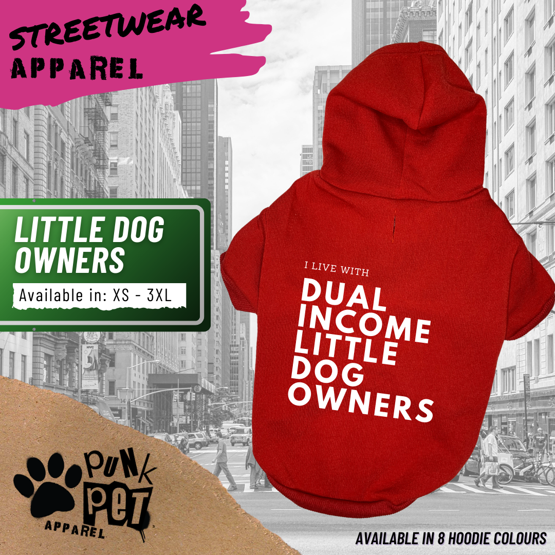 Punk Pet Apparel Dual Income Little Dog Owners Hoodie Red