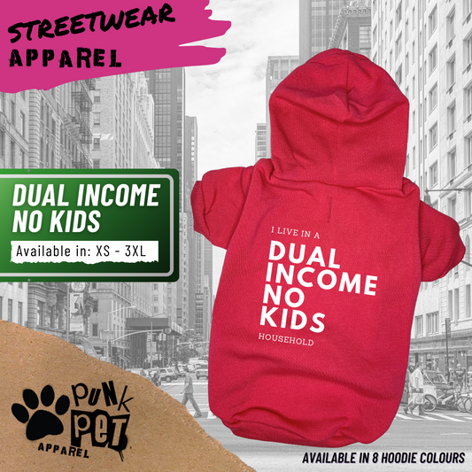 Punk Pet Apparel Dual Income No Kids Hoodie Dark Pink