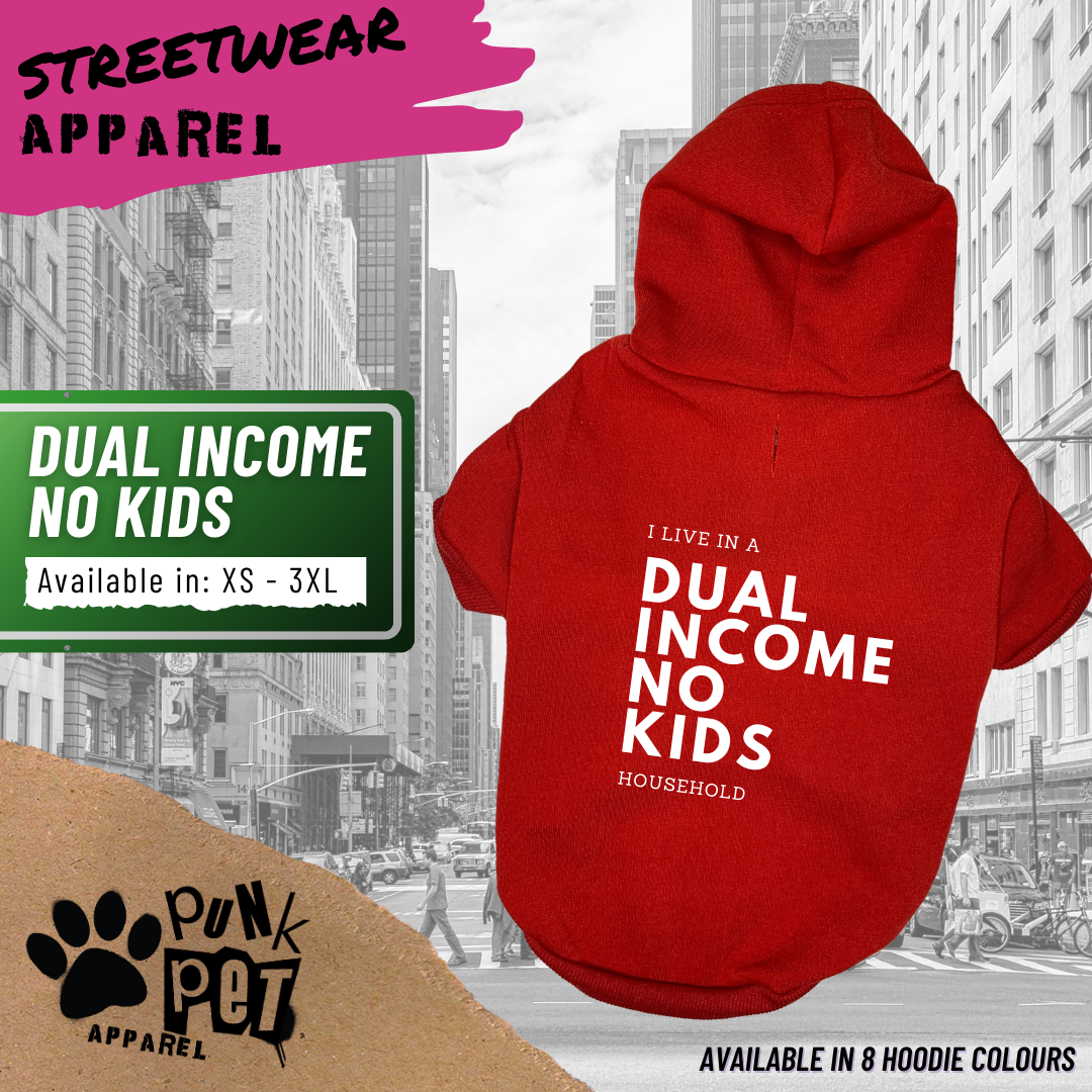 Punk Pet Apparel Dual Income No Kids Hoodie Red