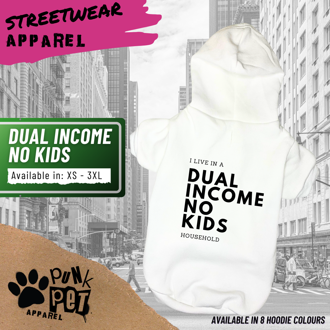 Punk Pet Apparel Dual Income No Kids Hoodie White
