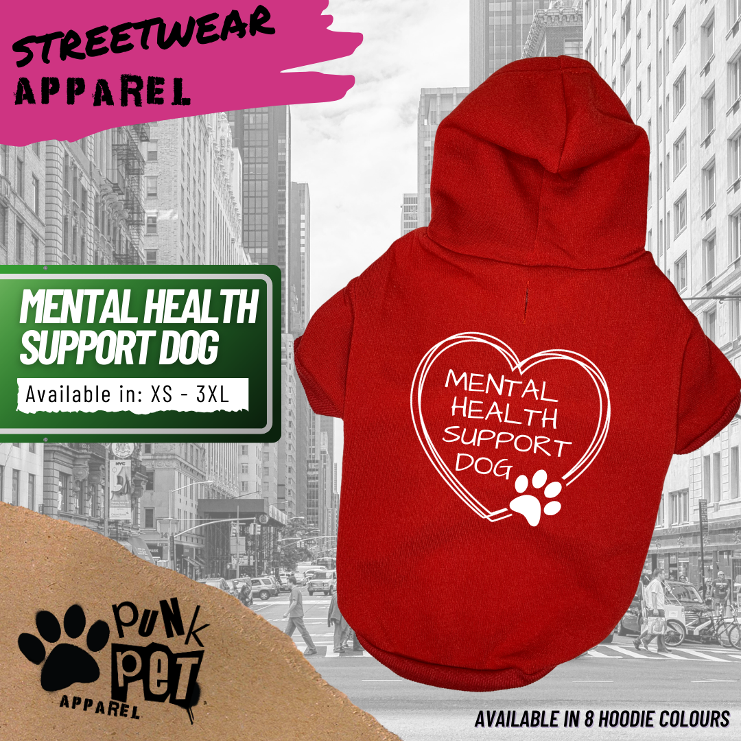 Punk Pet Apparel Mental Health Support Dog Hoodie Red