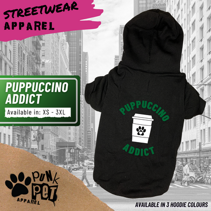  Punk Pet Apparel Puppuccino Addict Hoodie Black