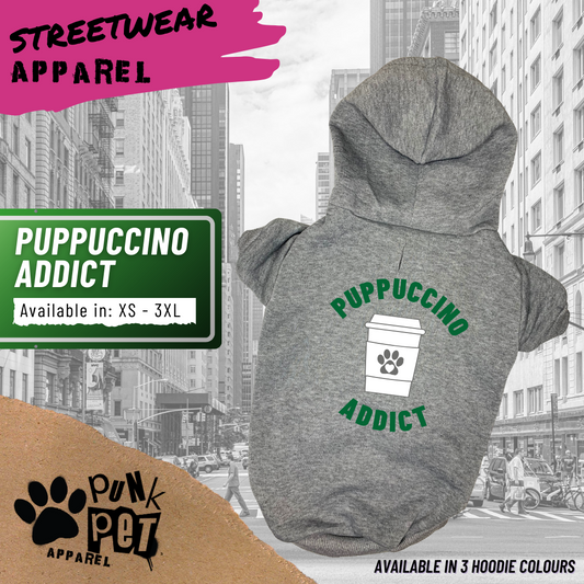     Punk Pet Apparel Puppuccino Addict Hoodie Grey