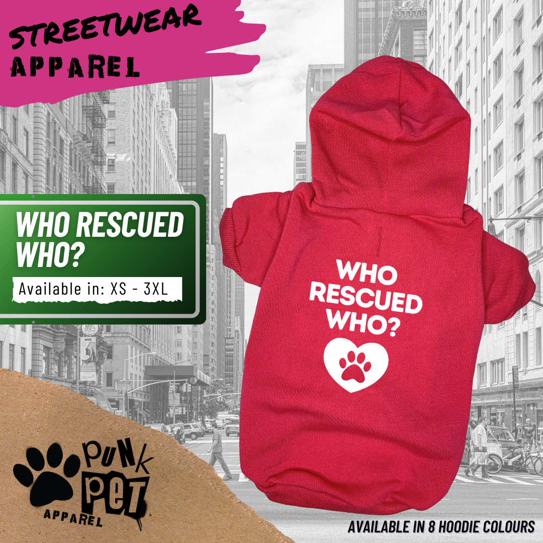 Punk Pet Apparel Who Rescued Who? Hoodie Dark Pink