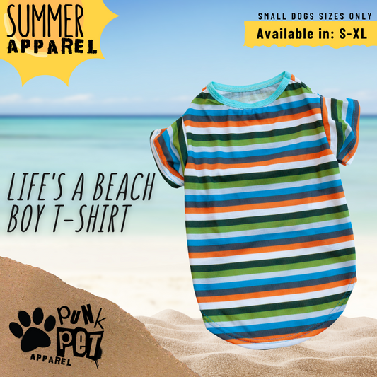 Life's a Beach Boy Dog Shirt - Small Dog Sizes Only