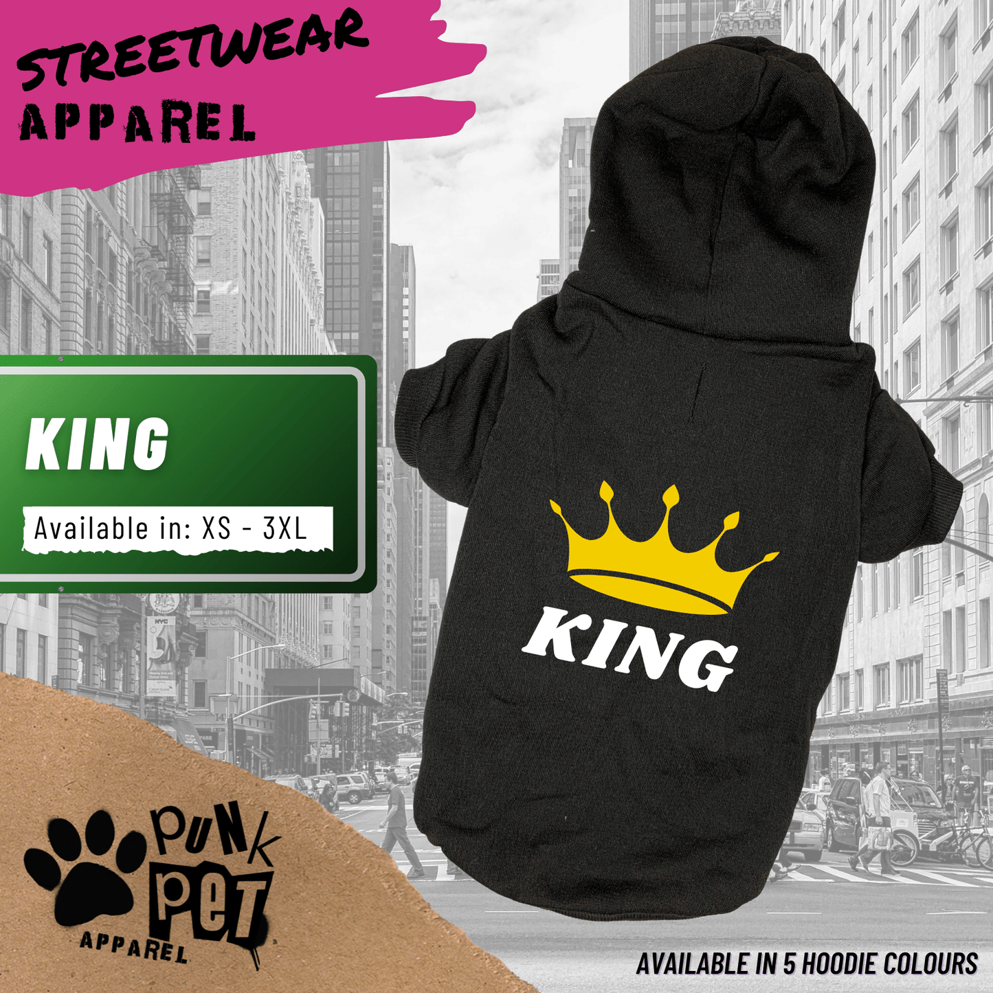 KING -  Dog Hoodie - 5 Colours