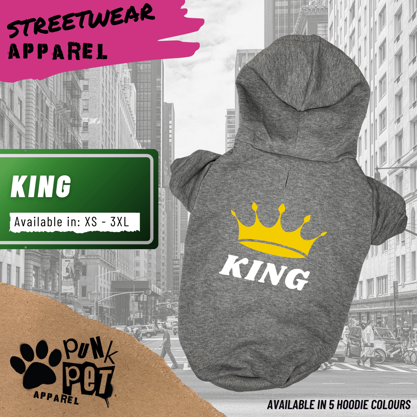 KING -  Dog Hoodie - 5 Colours