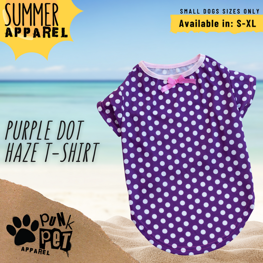 Purple Dot Haze Dog Shirt - Small Dogs Sizes Only