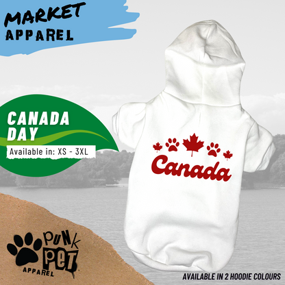 Canada Day Dog Hoodie White