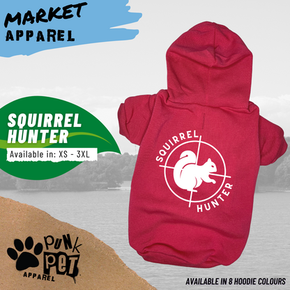 Squirrel Hunter Dog Hoodie Dark Pink